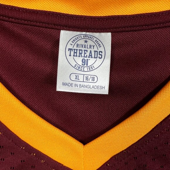 NWT Threads Boy's S/S ARIZONA STATE SUN DEVILS V-Neck Jersey Maroon Gold XL - Picture 2 of 12
